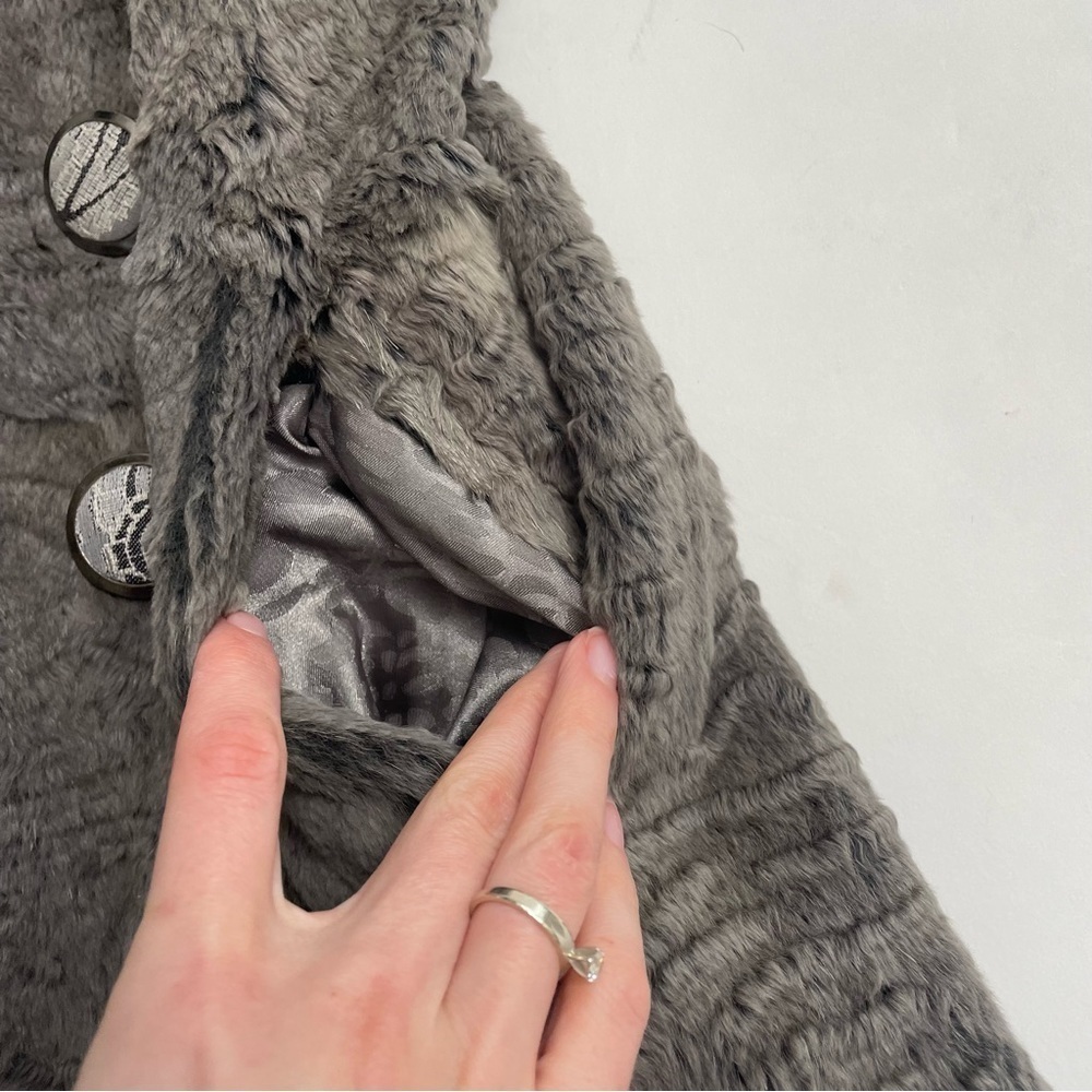 VINTAGE GRINVEST made in Italy rabbit open front jacket - Picture 4 of 8